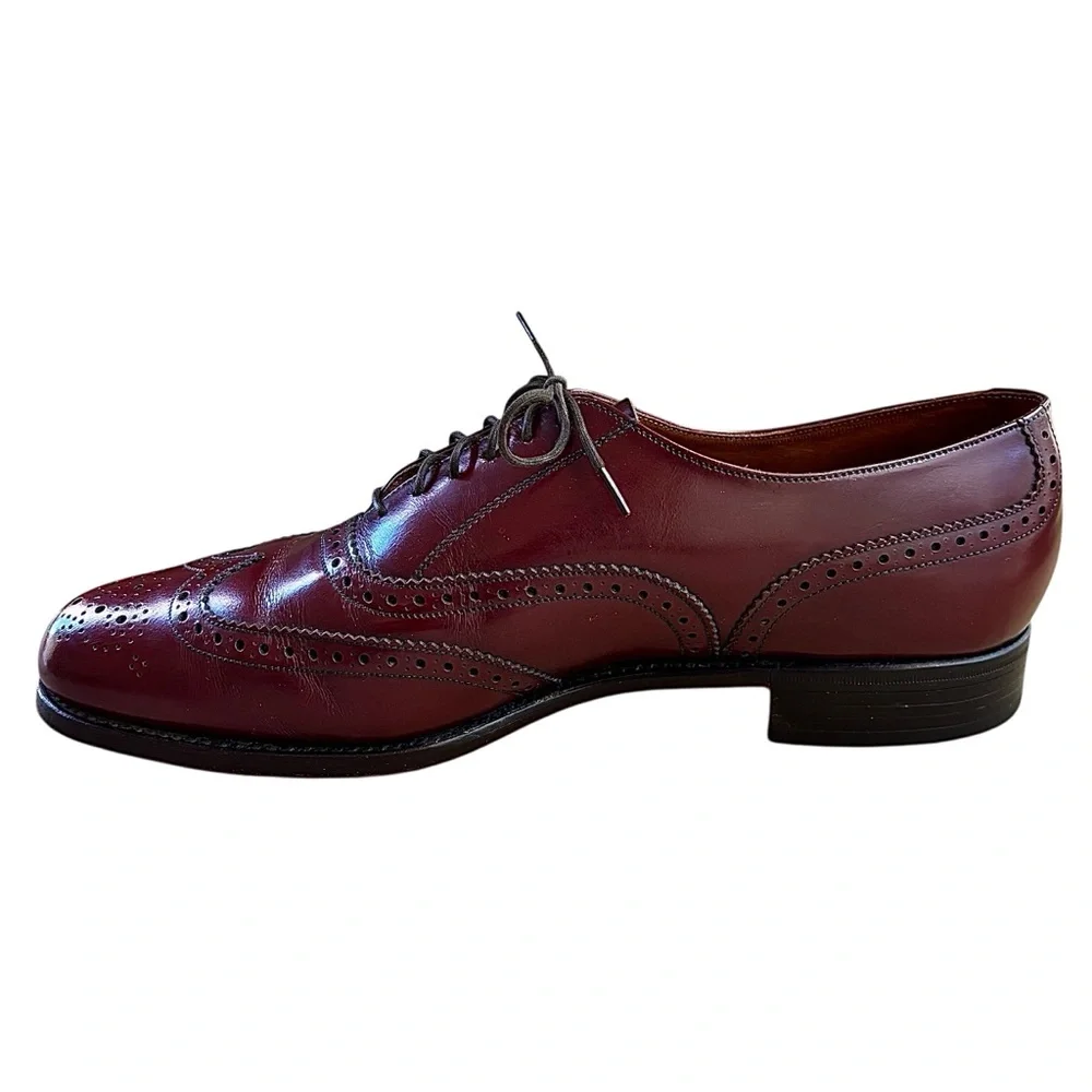 🍁GRENSON Royal Windsor Saphir Red Leather Wingtip Oxfords🍁 - Picture 9 of 14